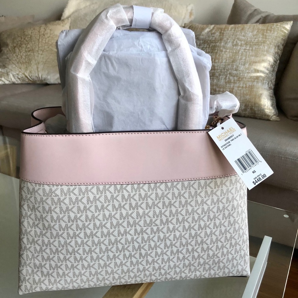 Michael Kors Large Logo Leather Satchel - Picture 2 of 8